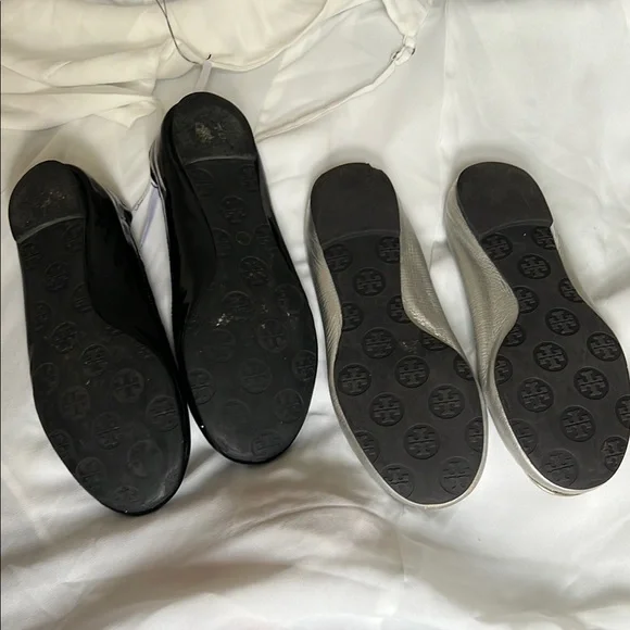 Tory Burch Black and Silver Ballet Flats - Picture 2 of 4